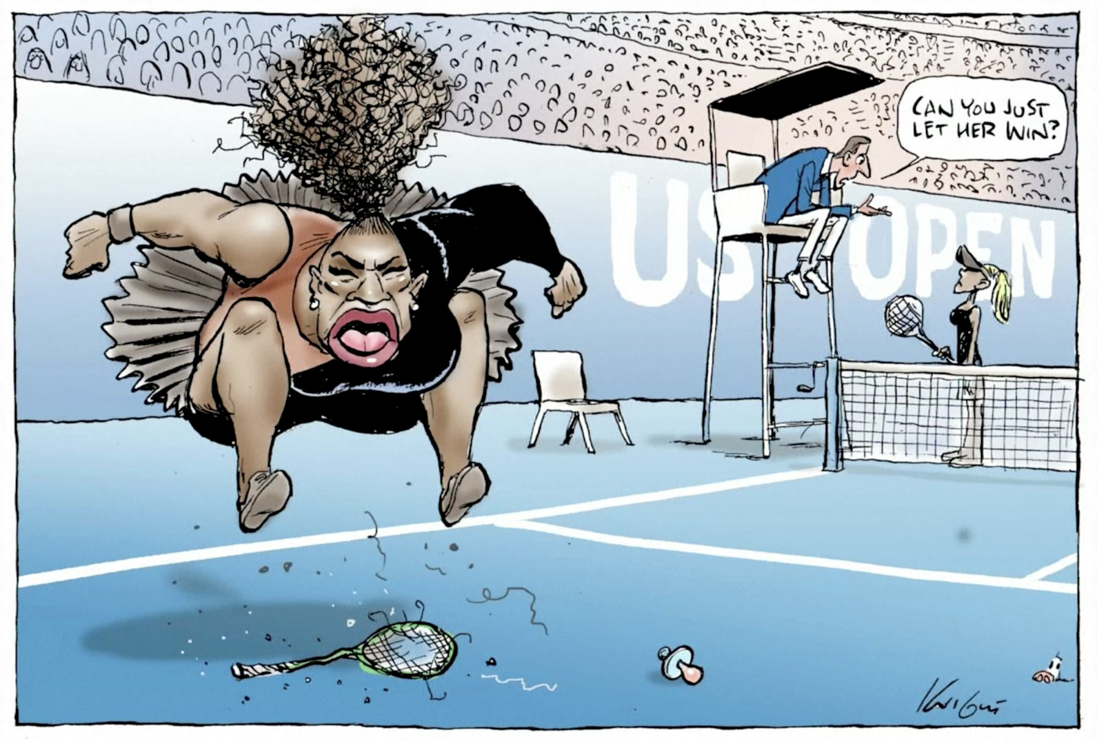 Karikatura Sereny Williamsové v Herald Sun