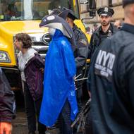 Momentka ze zatýkání klimatických aktivistů, New York, 18. září.