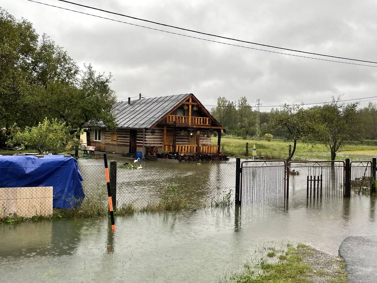 Vrbice nedaleko Bohumína některé zatopené zahrady.