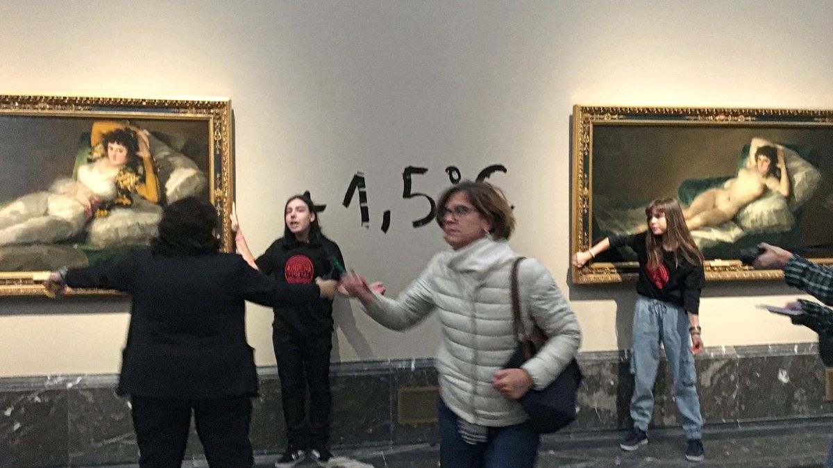 Po van Goghovi Goya. Aktivistky se přilepily k jeho obrazům v galerii Prado