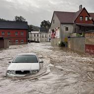 Povodně zdevastovaly i město Jeseník, 15. září.