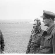 Josef Stehlík, Tomáš Motyčka a Rudolf Borovec na letišti Zolná na Slovensku během Slovenského národního povstání.