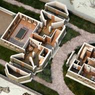 3D půdorys domu podle návrhu z roku 1896.