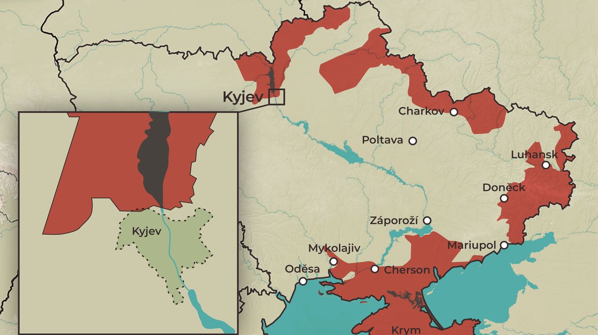 Válka na Ukrajině v mapách: Jak Rusko postoupilo za jeden den