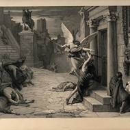 Anděl smrti letí Římem v průběhu moru.