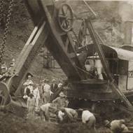 Prezident Roosevelt na inspekci stavby v roce 1908