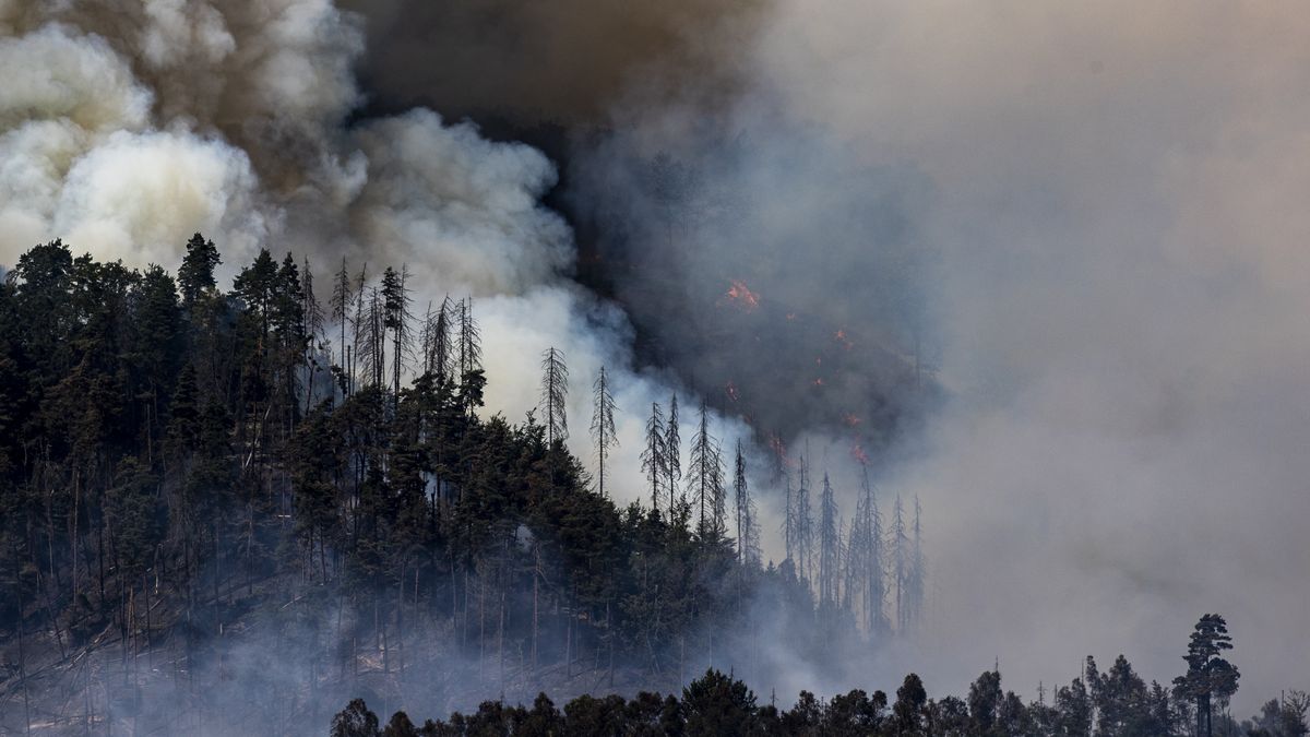 Fotky vyprávějí příběh požáru, který už byl pod kontrolou, ale vzbouřil se
