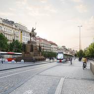 Tramvaje budou jezdit z obou stran sochy svatého Václava.