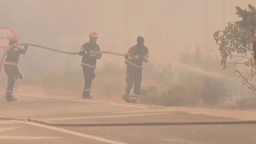 Video ukazuje rozsáhlý lesní požár u chorvatského letoviska