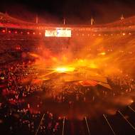 Stadion Stade de France během závěrečného ceremoniálu.