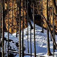 Národní park České Švýcarsko pod sněhem.