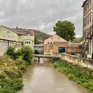 Svitava a jedno z jejích ramen v brněnských Obřanech.