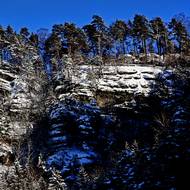Národní park České Švýcarsko pod sněhem.