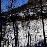 Národní park České Švýcarsko pod sněhem.