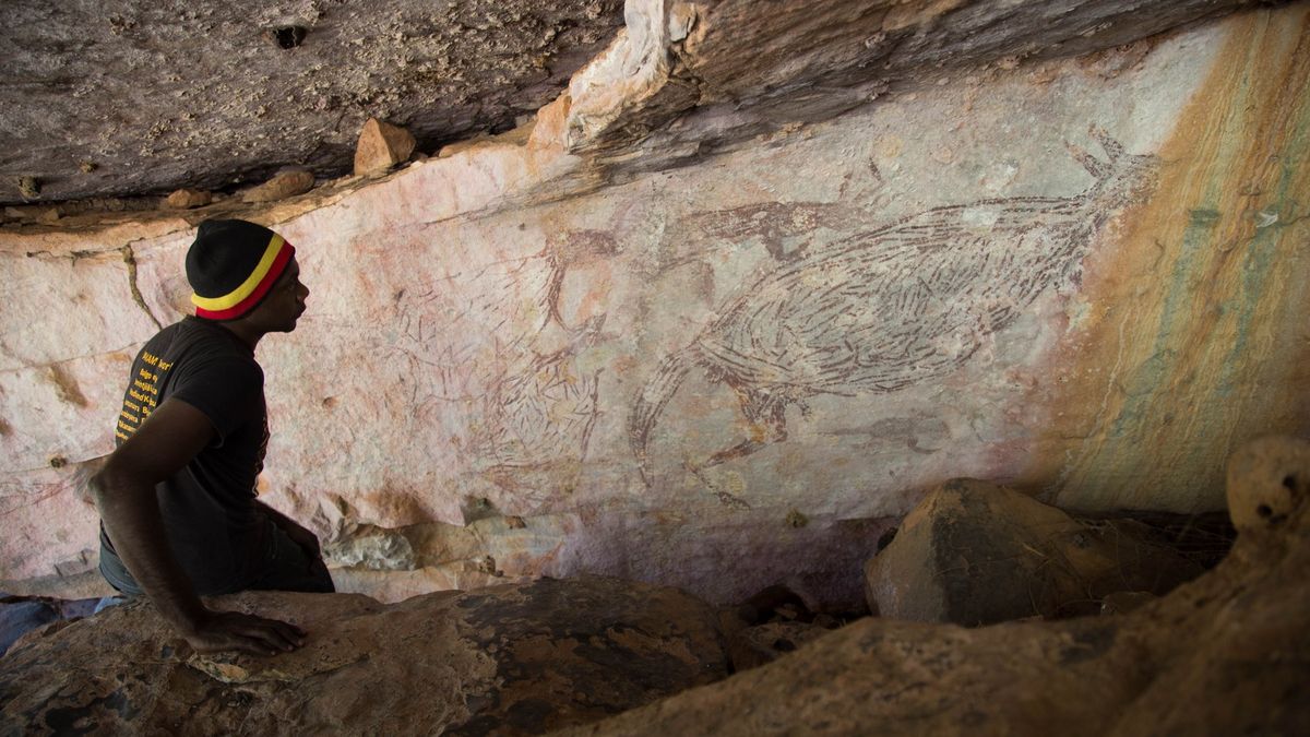 Nejstarší skalní malbou v Austrálii je dvoumetrový klokan