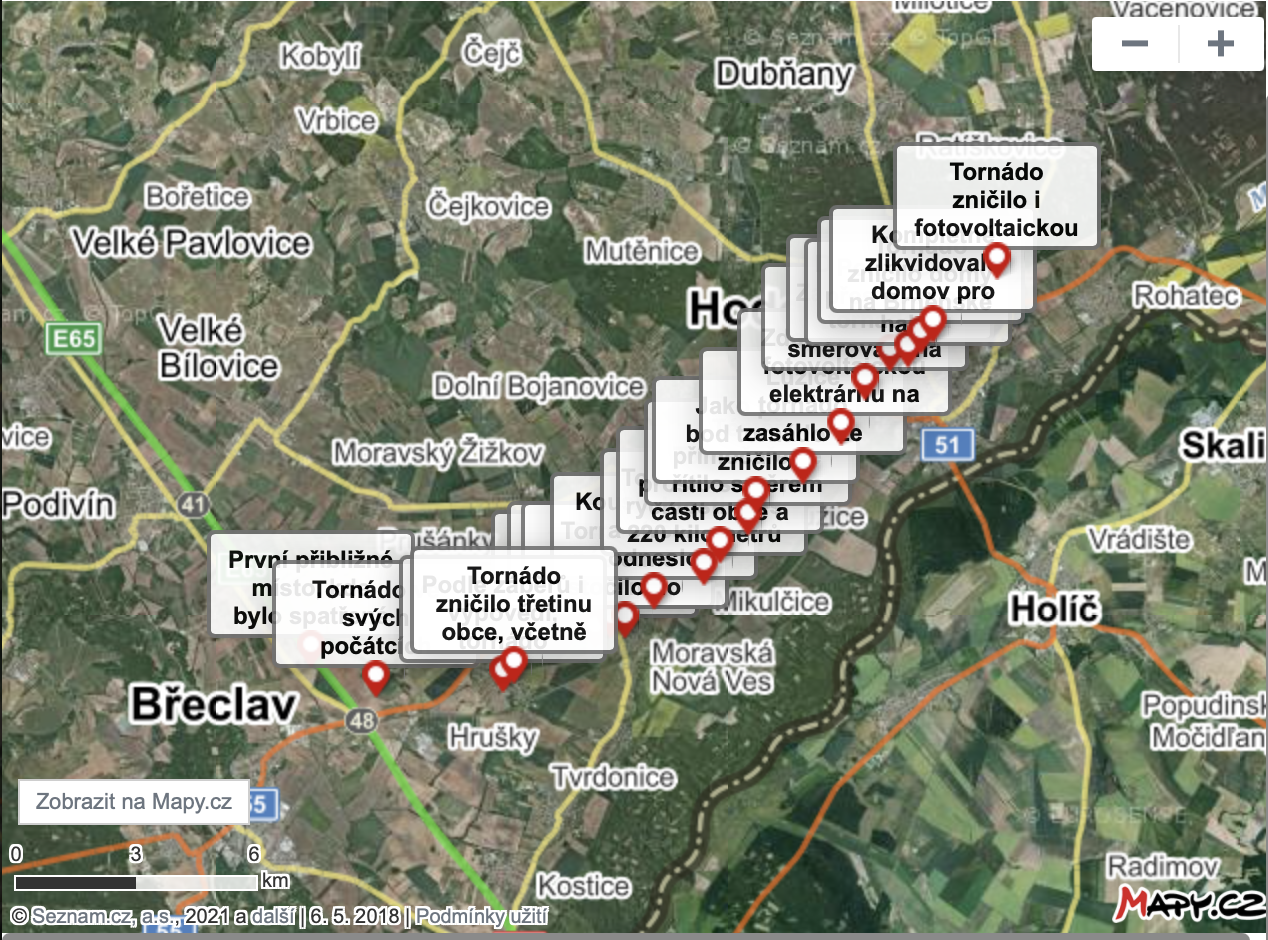 Projdete Si Podrobnou Mapu Toho Kudy Tornado Pustosilo Hodoninsko Seznam Zpravy