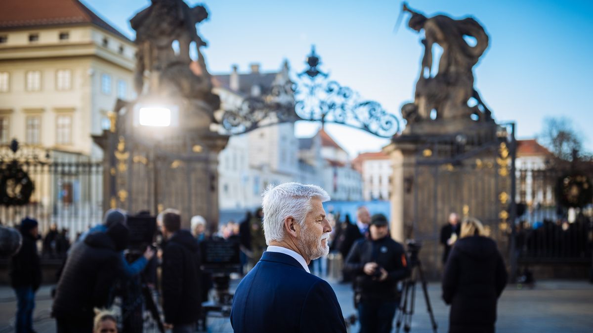 Fotky: Jak to vypadá na Hradě, když prezident natáčí novoroční projev
