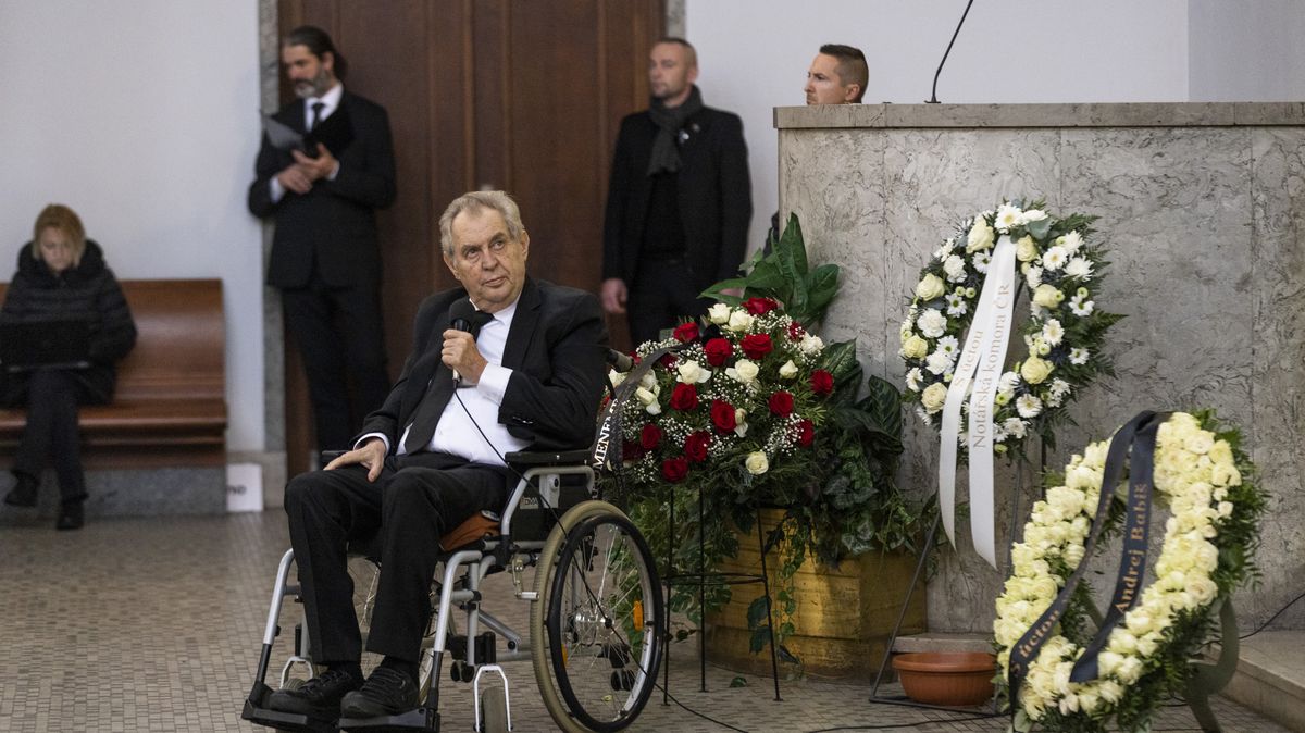 Obrazem: S Benešovou se loučili Zeman i Babiš
