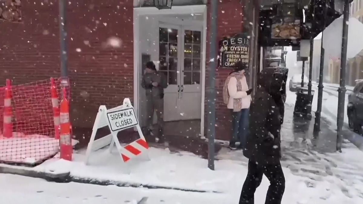 Fotky: Nevídané výjevy. V New Orleans po deseti letech sněžilo, a hned rekordně