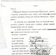 Protokol o provedení formy kapitulace německých branných sil sepsaný 8. 5. 1945 v 16.00 hodin. Nechanský – jeden z hlavních signatářů dohody o německé kapitulaci v Praze.