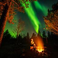 Polární záře v Laponsku.