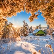 Kouzlo zimních hor v Gruzii.