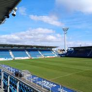 Městský fotbalový stadion Miroslava Valenty v Uherském Hradišti pojme osm tisíc diváků. Slovácko má krásné zázemí.