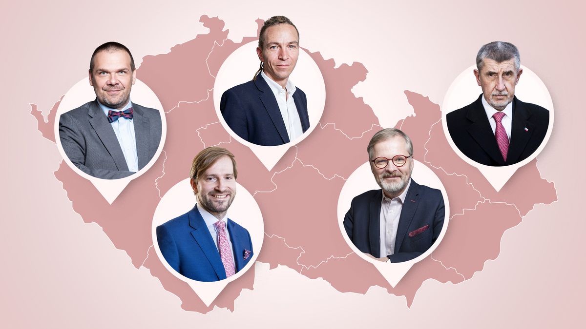 Lídři přehledně: Babiš, Fiala, Okamura. Boj čeká Praha, severní i jižní Morava