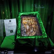 Otisk chodidla Proroka Mohameda je vystavený v nejposvátnější části oddělené těžkým závěsem, kde se nesmí fotografovat. Průvodce Ahmad Saifudin laskavě učinil pro Seznam Zprávy výjimku. V certifikátu se dočtete, že otisk váží 6 kg a vytvořil se během Prorokovy cesty do Jemenu. Uvádí také, že existuje 44 dalších otisků, které jsou uchovávány na různých místech ve světě.