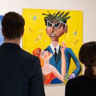 Snímek z vernisáže děl Milana Kunce v Oblastní galerii Liberec.