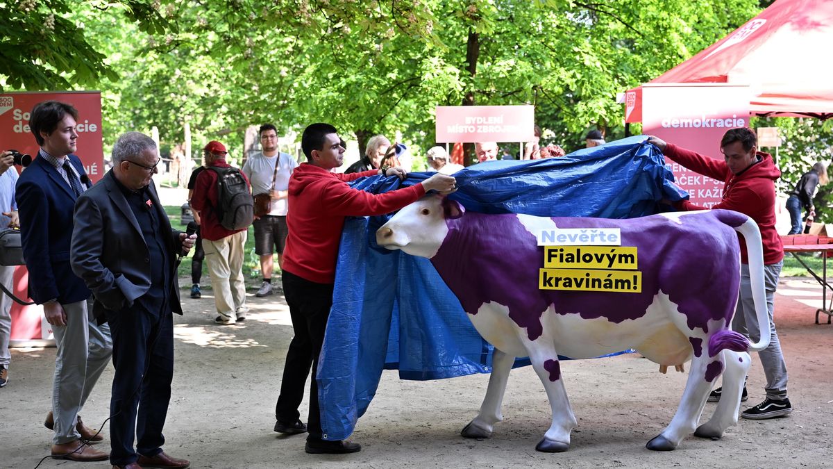 Fotky na 1. máje: „Fialovy kraviny“, průvody levice a líbání na Petříně