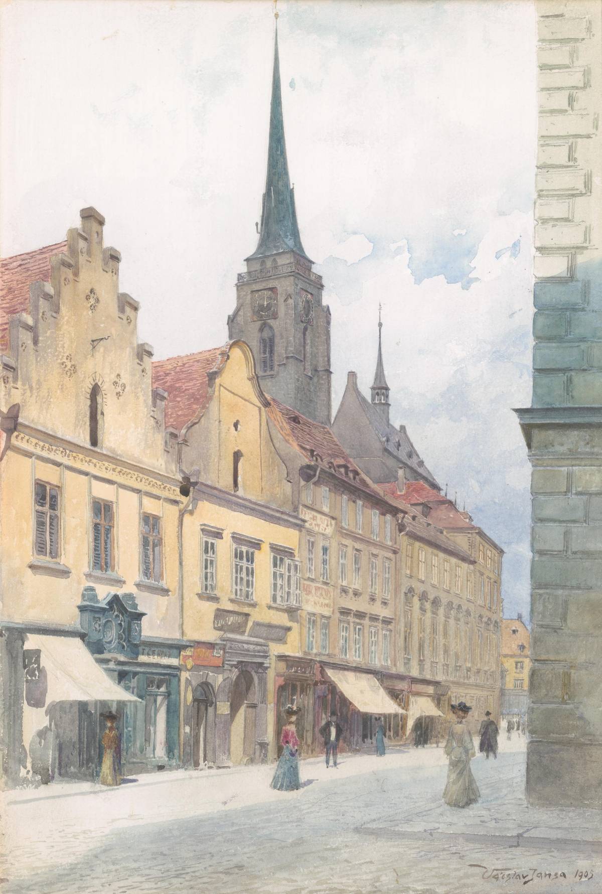 Václav Jansa: Riegrova ulice, 1905, Plzeň.
