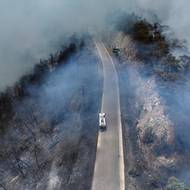 Syrští záchranáři se v zemi vyčerpané léty konfliktů a hospodářské krize potýkají s náročnými podmínkami. Jejich úsilí maří silný vítr, vysoké teploty, členitý horský terén i nevybuchlá munice, která v Sýrii zůstala po třináctileté občanské válce.
 
(Latákíja, 7. července.)