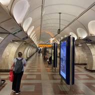 Stanice metra B Anděl v okamžiku blackoutu.