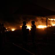 Požár v Keratei nedaleko Athén. (9. sprna)