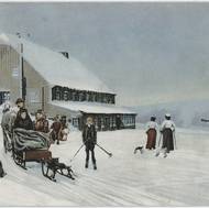 Špindlerova bouda na historické pohlednici.