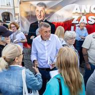 Kampaň hnutí ANO v Českých Budějovicích.