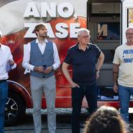 Kampaň hnutí ANO v Českých Budějovicích.