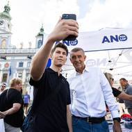 Kampaň hnutí ANO v Českých Budějovicích.