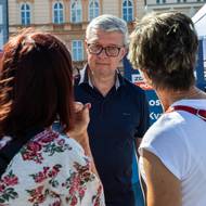 Kampaň hnutí ANO v Českých Budějovicích.