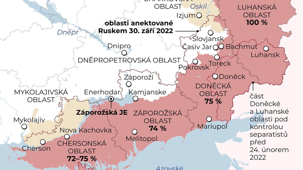Mapy: Zdání klame. Rusko okupuje méně Ukrajiny než před třemi roky