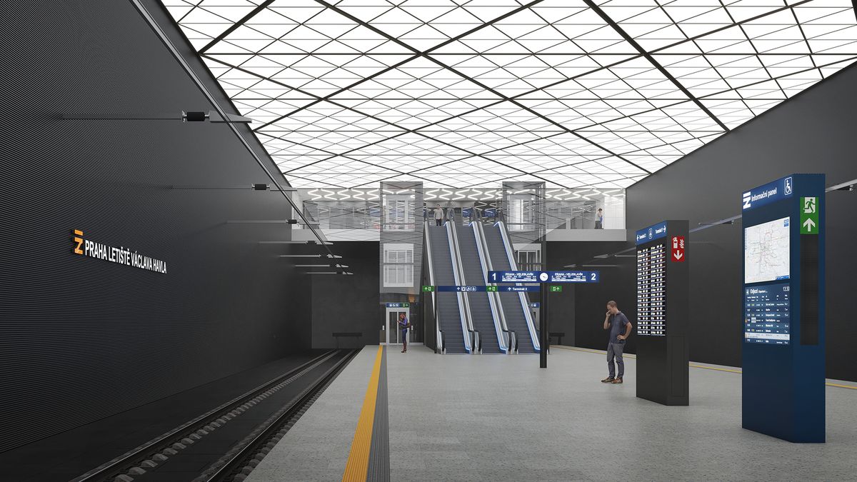 Projekt podzemního nádraží na Letišti Václava Havla získal pravomocné povolení