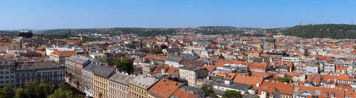 Pohled z kupole Národního muzea (na jihozápad).