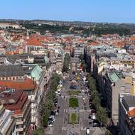 Pohled z kupole Národního muzea (na severozápad).