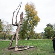 V úterý vyzdvihl roli slévače Laca Saba (na fotografii). „Laco tu věc odlil do hliníku. Trvalo to nějakou dobu, bylo to složeno ze 70 dílů forem technikou ztraceného vosku. Jsem jeho výkonem dojatý, protože tu předlohu se nám podařilo otisknout do posledního červotoče,“ zmiňuje Kintera.
