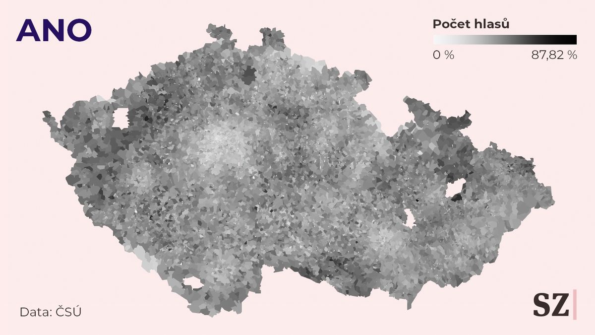 Přehledné rozložení hlasů: V jaké části Česka bodovali Motoristé a kde Piráti