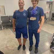 David Kratochvíl s trenérem Petrem Thielem.