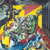 Michael Rittstein: Smíšené manželství, 1987, kombinovaná technika, sololit, 240  x 180 cm.