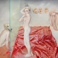 Petra Oriešková: Přítel, 1990, olej na plátně.