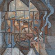 Adam Štech: Houellebecq, 2025, mozaika.